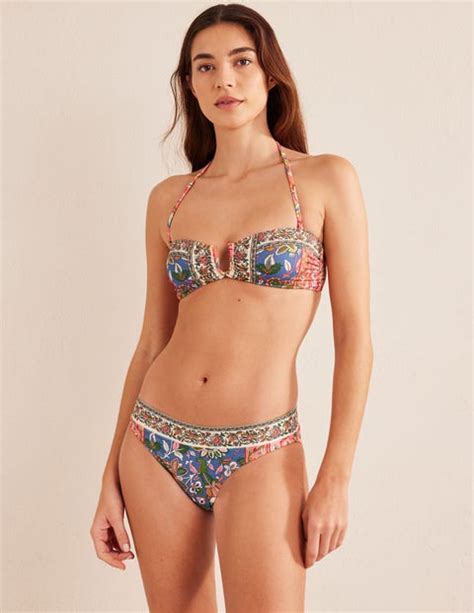 Panelled Bikini Bottoms Delft Paisley Vine Boden Us