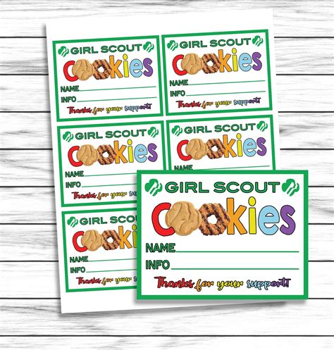 Girl Scout Thank You Cards Notes, Girl Scout Cookie Thank You Cards ...