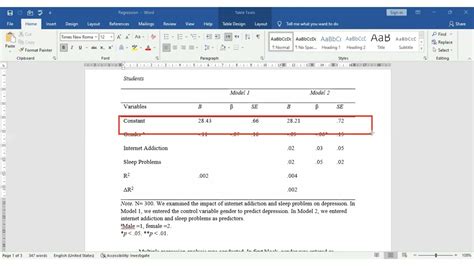 Linear Regression Table Apa Format