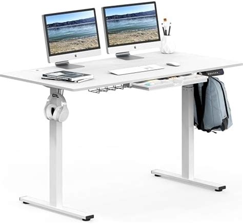 SHW 55 Inch Large Electric Height Adjustable Standing Desk 140 X 71 Cm