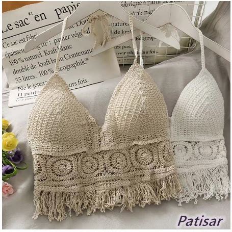 Crochet Halter Top Women S Bikini Swimsuit Outer Wear Beach Top Sexy Outfit Shopee Philippines