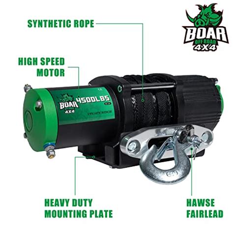 OFF ROAD BOAR 4500 Lb Load Capacity Electric Winch Kit 12V Synthetic