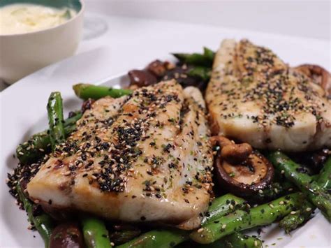 Stone Bass With Black Beans Garlic And Stir Fried Vegetables Caroline Barty