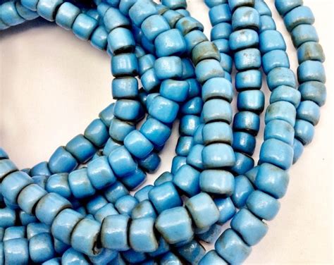 Old Turquoise Blue Prosser Beads Antique African Trade Beads Blue