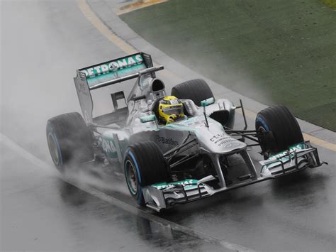 Mercedes G P Mgp W Formula One Race Racing Rain Wallpaper