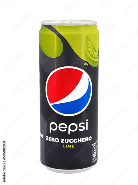 Rome Italy April Pepsi Zero Lime Can Isolated On White