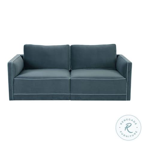 Willow Misty Blue Velvet Modular Loveseat From Coleman Furniture