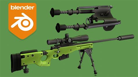 Blender Gun Modeling Tutorial AWM Sniper Bipod Arijan YouTube