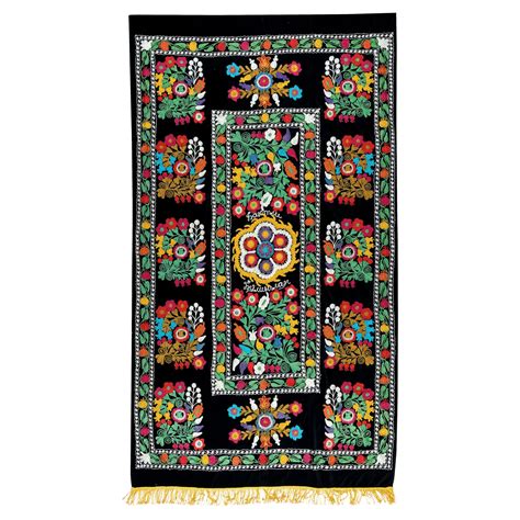 X Ft Decorative Silk Embroidery Suzani Bed Cover Vintage Asian