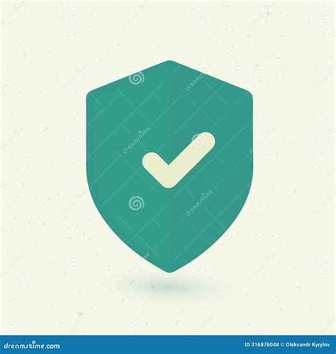 Shield With A Checkmark In The Middle Privacy Security Protection Icon Concept Stock Vector