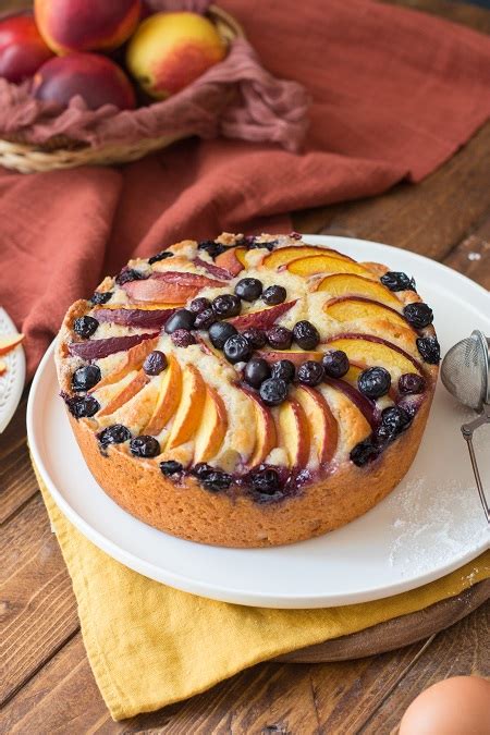 Torta Alle Pesche Mirtilli E Yogurt Greco Mirtilli E Yogurt Greco