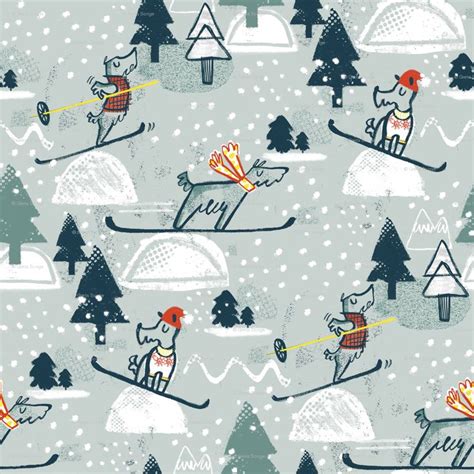 Weekly Design Challenge Retro Skiing Spoonflower Design