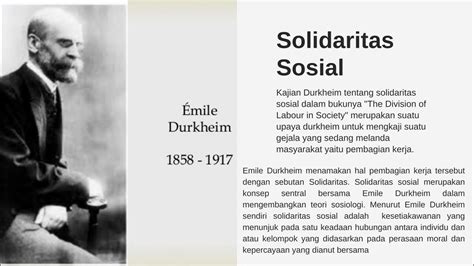 Emile Durkheim Teori Solidaritas Sosial Youtube