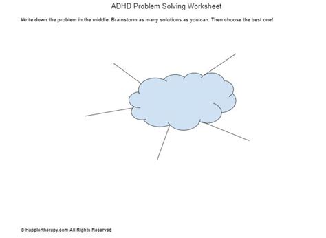 Adhd Problem Solving Worksheet Happiertherapy