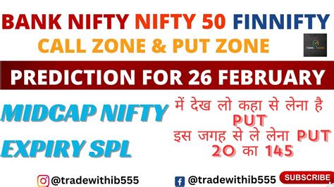 Monday 26th Feb Midcap Nifty Expiry Levels Bank Nifty Prediction For