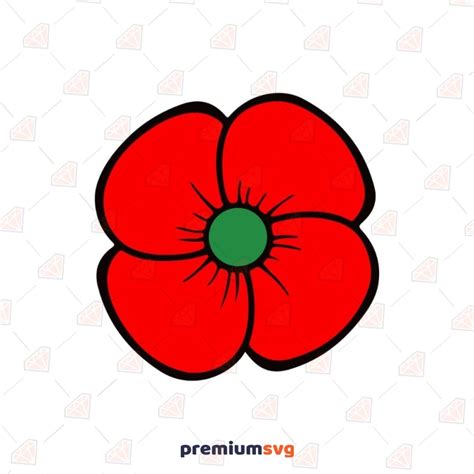 Basic Red Poppy Flower Svg Cut File Premiumsvg