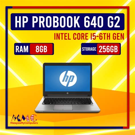 Hp Probook 640 G2 14 Intel Core I5 6300u 8gb Ddr4 256gb Nvme Ssd