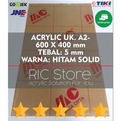 Jual Acrylic Akrilik Lembaran Uk A2 60x40 Tebal 5mm Hitam Solid