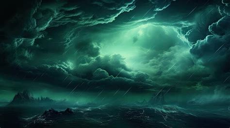 Premium Photo Black Dark Greenish Blue Dramatic Night Sky Gloomy