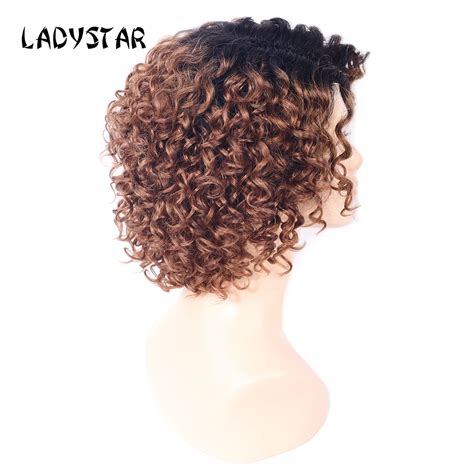 Ladystar Remy Hair Wigs Short Bob Curly Wigs 100 Percent Human Hair Wig