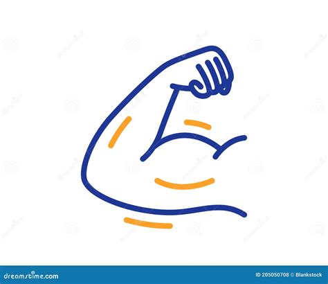 Icono De Línea De Brazo Fuerte Signo Muscular De Fuerza Vector