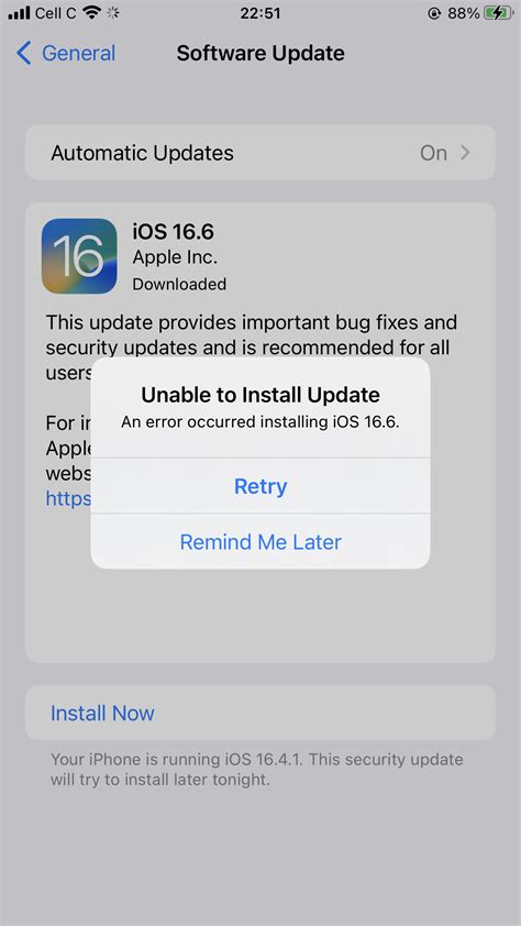 An Error Occurred Installing Ios 16 4 1 Apple Community