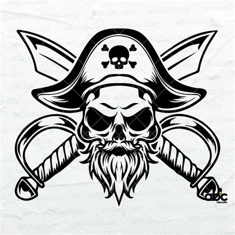 Pirate Skull Svg File Pirate Clipart Pirate Vector Pirate Svg Skull Svg ...