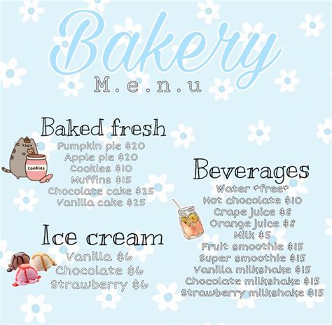 Bakery Menu Template