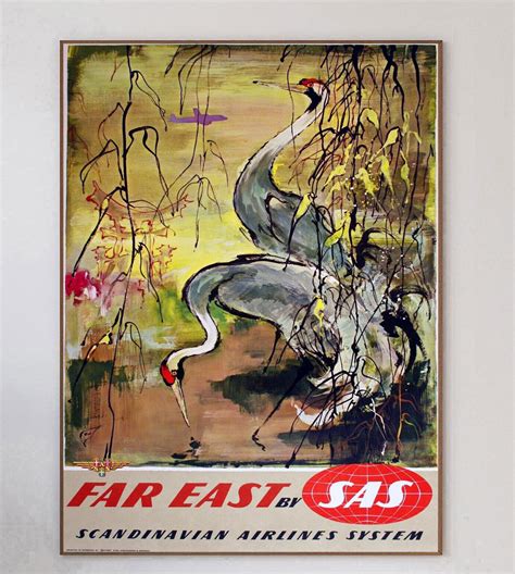 1955 Scandinavian Airlines System Far East By Sas Original Vintage