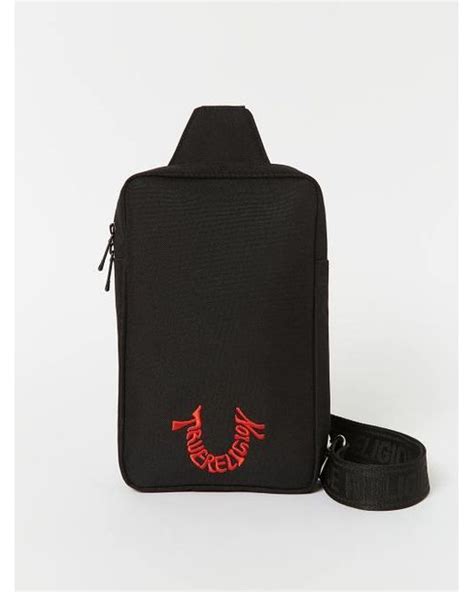 True Religion Embroidered Logo Sling Bag In Black Lyst