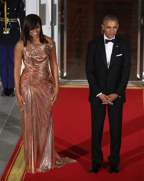 Michelle Obama WERQs A STUNNING Atelier Versace At Her Final State