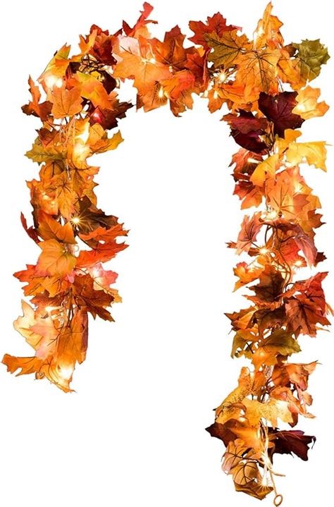 Dearhouse 2 Pack Fall Garland Maple Leaf 5 9ft Piece Hanging Vine Garland With 16