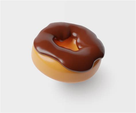 donut  chocolate glaze flying glossy plastic bakery icon