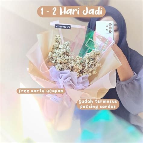 Jual BUKET BUNGA ARTIFICIAL EVERLASTING FLOWERS KADO WISUDA CEWEK