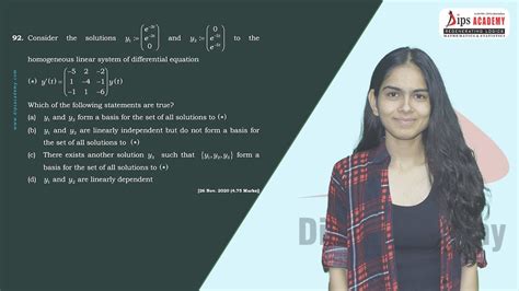 Csir Net Maths 26 Nov 2020 Ordinary Differential Equation Question