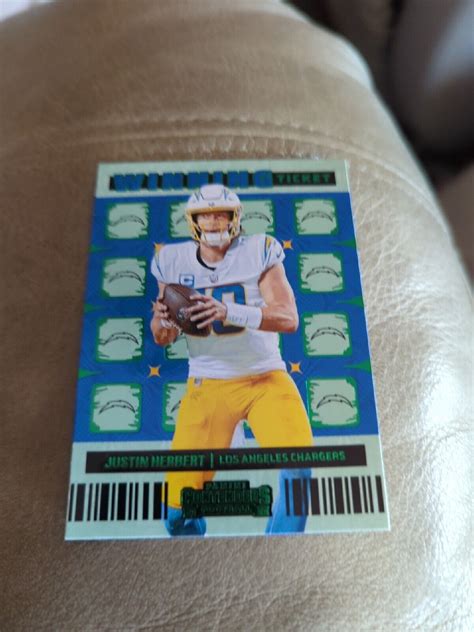 Panini Contenders Justin Herbert Wt Jhe Winning Ticket Emerald La