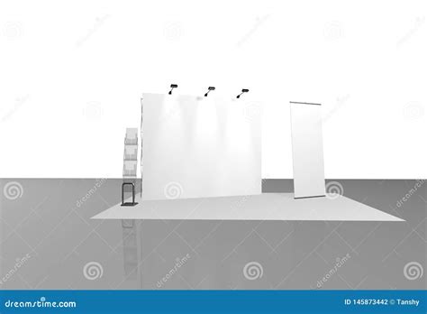 Booth Expo Design Template Exhibition White Advertising Surfaces 3d