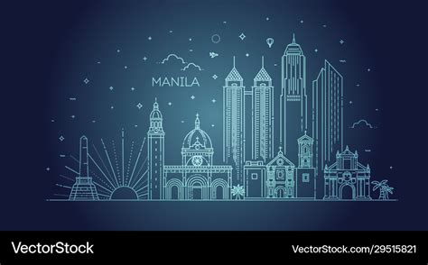 Manila philippines city skyline Royalty Free Vector Image