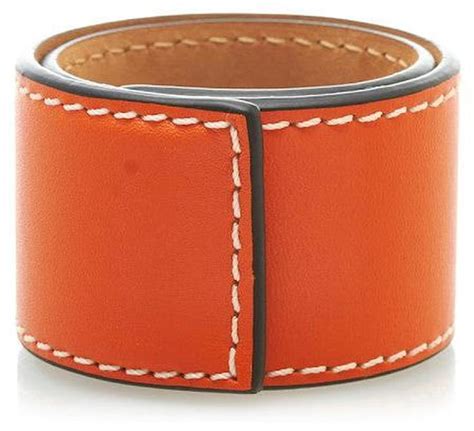 Loewe Embossed Leather Slap Bracelet Orange Pony Style Calfskin Ref