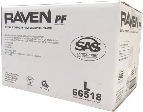 Amazon Sas Safety Raven Powder Free Black Nitrile Gloves