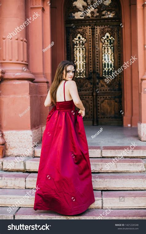 Sensual Beautiful Blonde Woman Posing Red Stock Photo Shutterstock