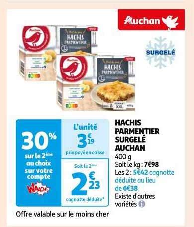 Promo Hachis Parmentier Surgel Auchan Chez Auchan Icatalogue Fr