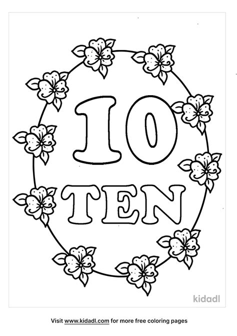 Free Number 10 Coloring Page Coloring Page Printables Kidadl