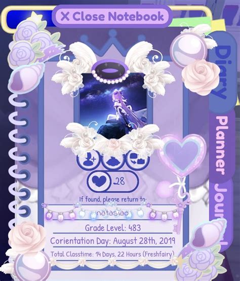 A Purple And White Photo Frame With Hearts Flowers And An Angel In The Sky