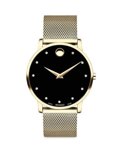 Movado Museum Mesh Strap Watch 40mm In Black Dial Modesens