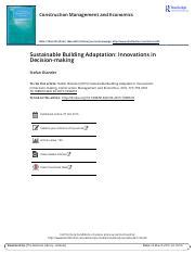 Sustainable Building Adaptation Innovations In Decision Making