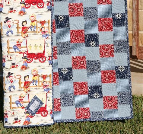 Western Baby Quilt Cowboy Blanket Bandana by SunnysideDesigns2