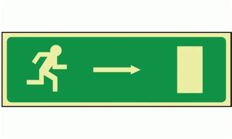 Photoluminescent Glow In The Dark Exit Right Sign