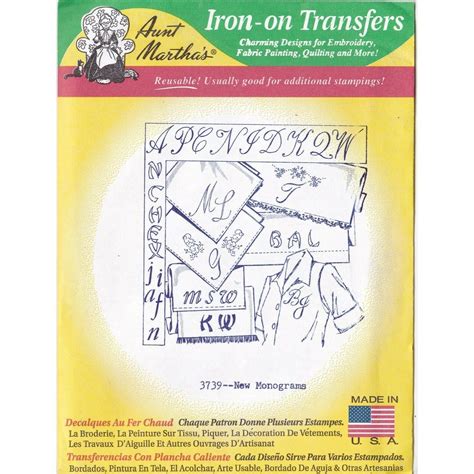 Aunt Martha S Hot Iron Transfer New Monograms 3739 Heat Transfer 18x24 EBay