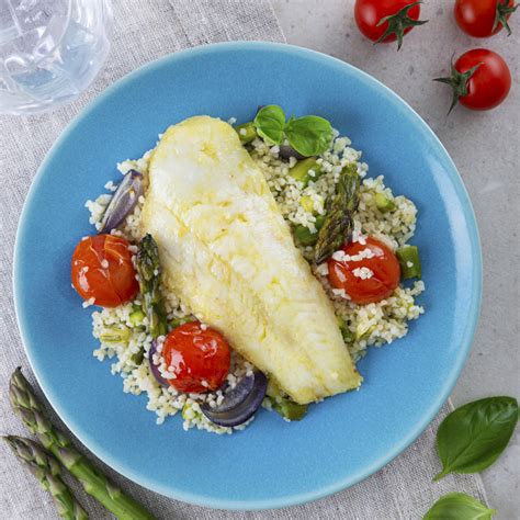 Filetes De Pescada No Forno Bulgur De Legumes Assados Pescanova